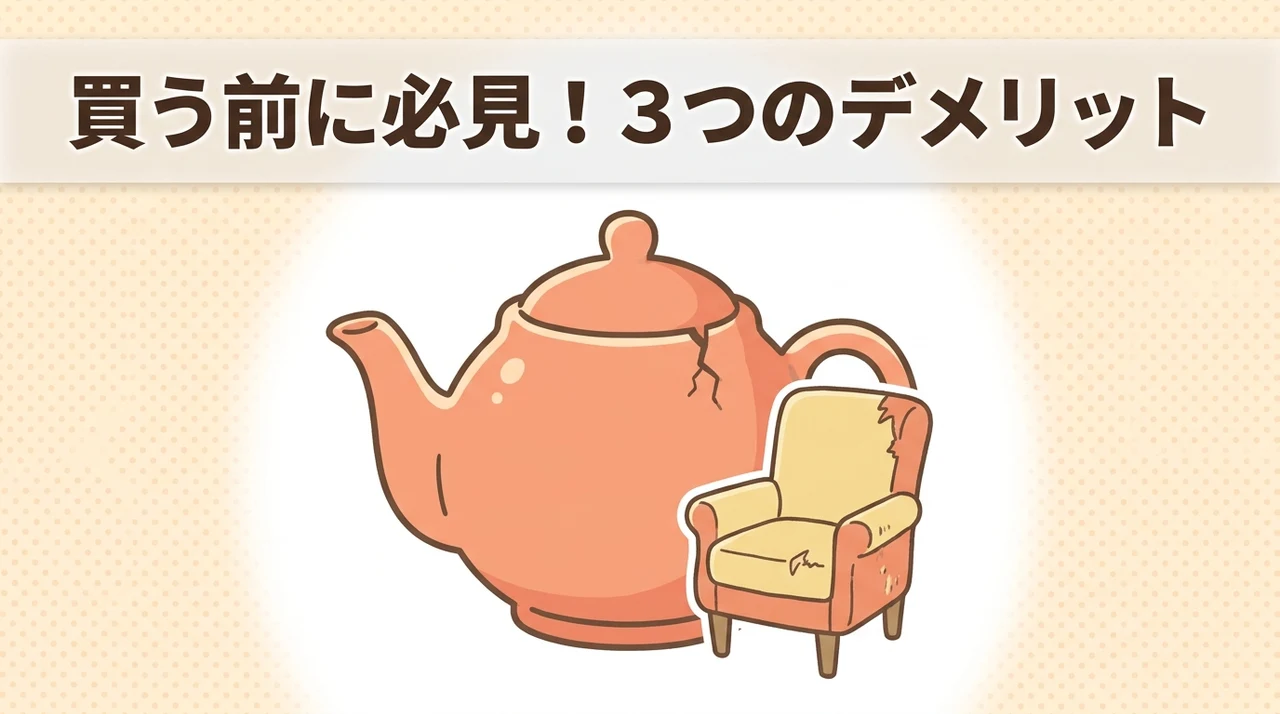 購入前に確認すべきデメリット3つのイメージ画像(ACアダプタは別売・1人専用の仕様・過去データの表示数)