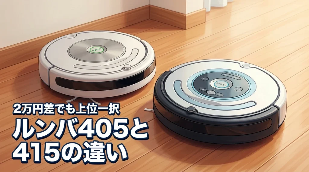 【結論】ルンバ405と415の違いは機能性！2万円差でも上位モデルを選ぶべき理由（記事のアイキャッチ画像）