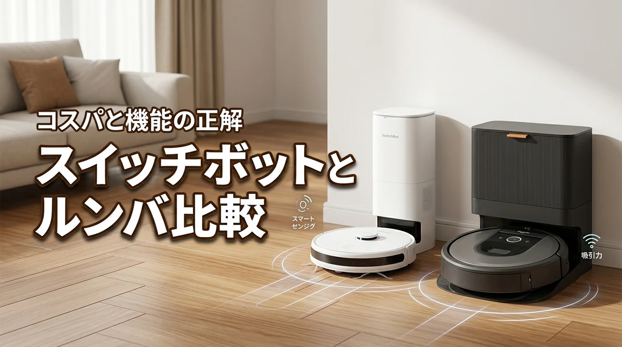 【結論】スイッチボットとルンバの掃除機を比較！コスパと機能の正解教えます（記事のアイキャッチ画像）